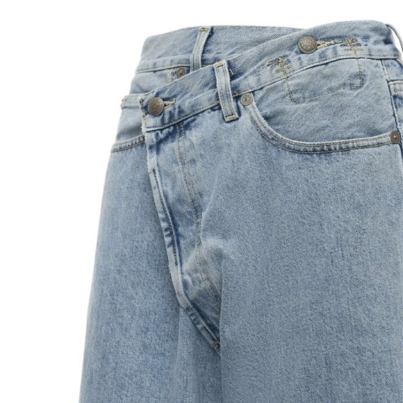 R13 Wide Leg Cross Over Denim Jeans - Picture 6 of 14